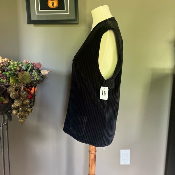 EMPORIO ARMANI NWT Ribbed Velvet Stretch, Front Zip Cotton Blend Vest Size L(&M) - Picture 5 of 11